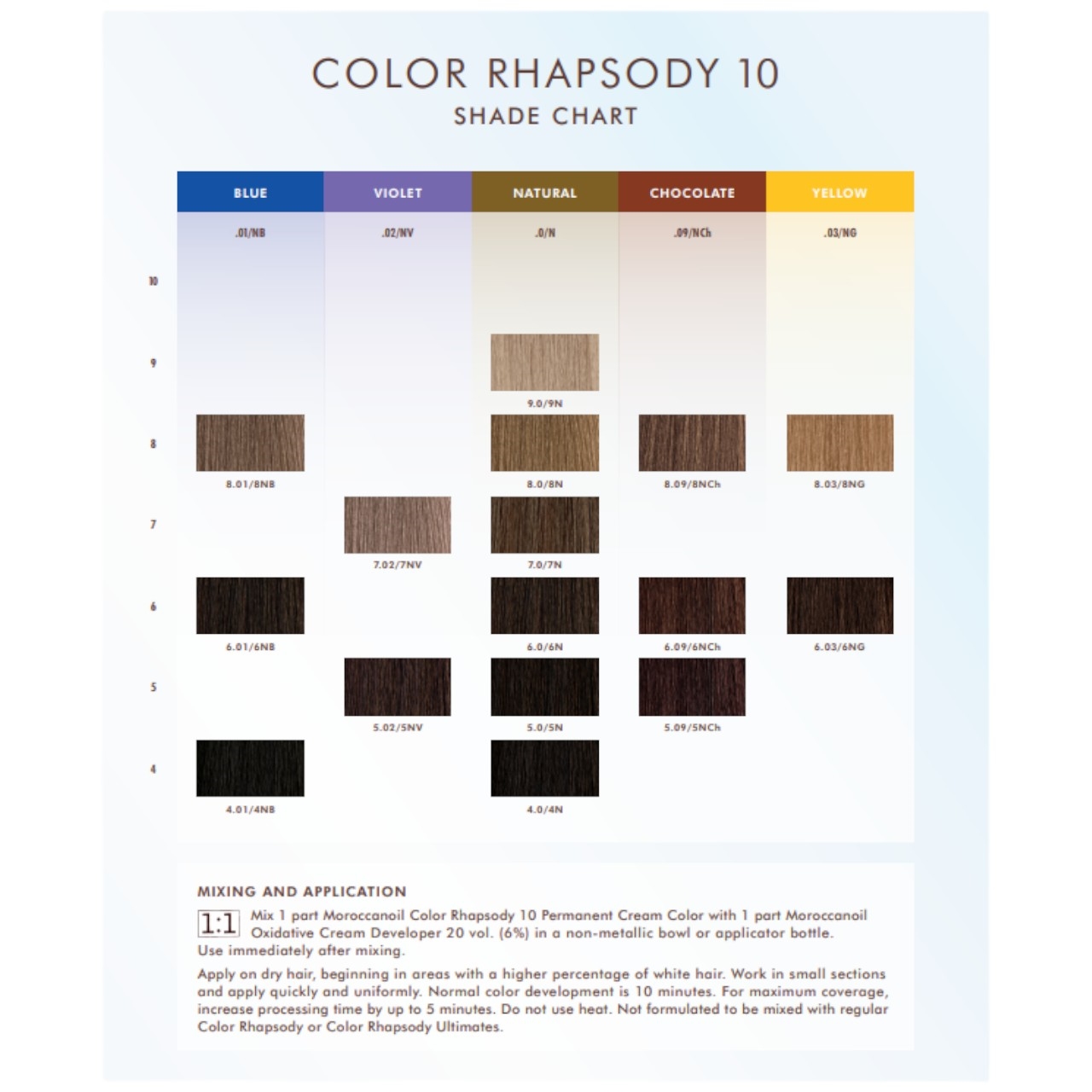 COLOR RHAPSODY 10 Shade Chart