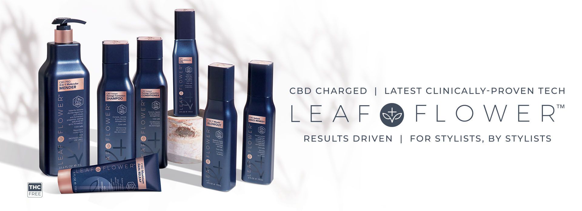 CBD Charged | Latest clinically-proven tech Leaf & Flower Results driven | For stylist, by stylist