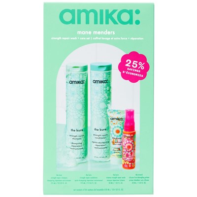 amika: mane menders strength repair wash + care set 4 pc.