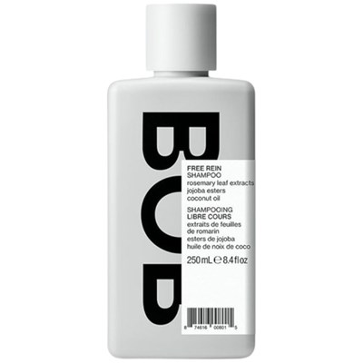 BACK OF BOTTLE FREE REIN SHAMPOO 8.4 Fl. Oz.