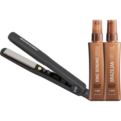 BRAZILIAN BLOWOUT Buy 1 Flat Iron, Get Ionic Bonding Spray & Dry Oil FREE! 3 pc.