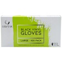 Colortrak Vinyl Gloves - Black, 100 ct. Large