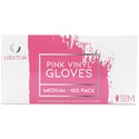 Colortrak Vinyl Gloves - Pink, 100 ct. Medium