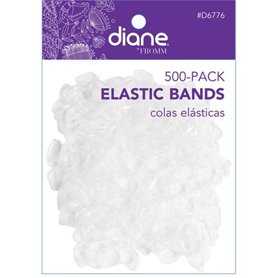 Diane Rubber Bands- Clear 500 pack Fits Most