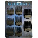 Gamma+ Barber Hairstylist DUB Universal Double Magnetic Clipper Guards, 8 Assorted Sizes - Black 8 pc.