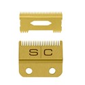 StyleCraft Replacement Fixed Gold Titanium Fade Hair Clipper Blade with Moving Gold Titanium Slim Deep Tooth Cu 2 pc.