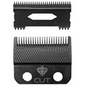 StyleCraft Replacement Diamond Cut Fixed Fade Hair Clipper Blade Set - Black 2 pc.